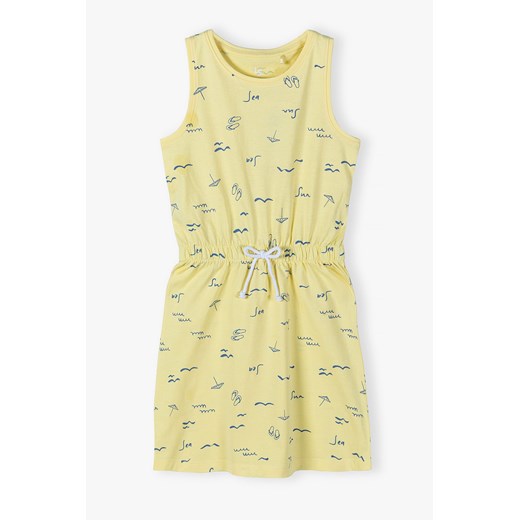 Dzianinowa sukienka dla dziewczynki żółta ze sklepu 5.10.15 w kategorii Sukienki dziewczęce - zdjęcie 172164720