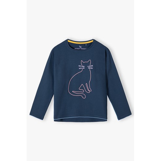 Bawełniana bluzka dla dziewczynki z kotkiem Lincoln & Sharks By 5.10.15. 134 5.10.15
