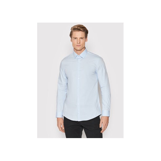 Calvin Klein Koszula Poplin K10K108229 Błękitny Slim Fit ze sklepu MODIVO w kategorii Koszule męskie - zdjęcie 172165740
