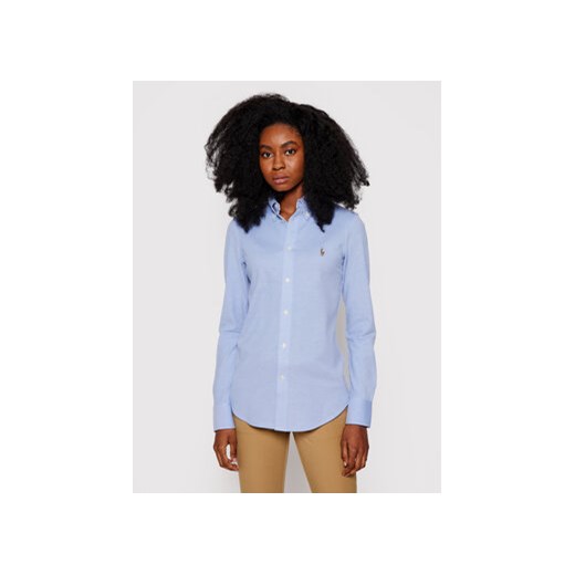 Polo Ralph Lauren Koszula 211664427001 Błękitny Slim Fit ze sklepu MODIVO w kategorii Koszule damskie - zdjęcie 172165741