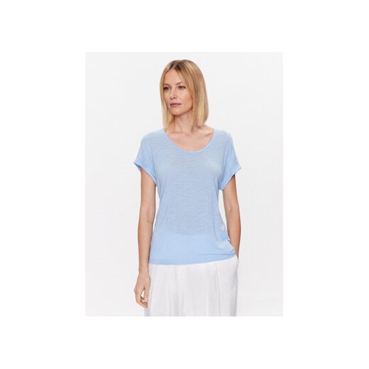 Tommy Hilfiger T-Shirt WW0WW37878 Błękitny Regular Fit ze sklepu MODIVO w kategorii Bluzki damskie - zdjęcie 172166202