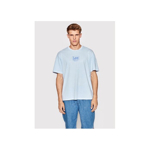 Lee T-Shirt Logo L68RQTUW 112145435 Błękitny Loose Fit ze sklepu MODIVO w kategorii T-shirty męskie - zdjęcie 172166270