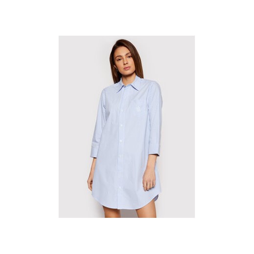 Lauren Ralph Lauren Koszula nocna I815197 Błękitny Regular Fit ze sklepu MODIVO w kategorii Koszule nocne - zdjęcie 172166413