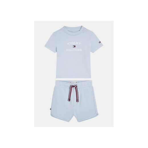 Tommy Hilfiger Komplet t-shirt i spodenki Logo KN0KN01812 Błękitny Regular Fit ze sklepu MODIVO w kategorii Komplety niemowlęce - zdjęcie 172166473