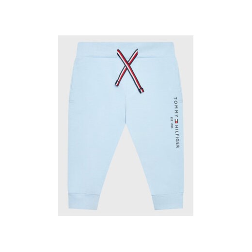 Tommy Hilfiger Spodnie dresowe Essential KN0KN01281 Błękitny Regular Fit ze sklepu MODIVO w kategorii Spodnie i półśpiochy - zdjęcie 172166533