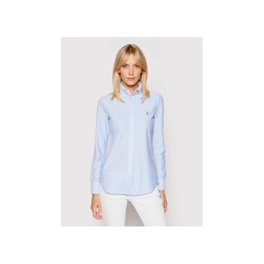 Polo Ralph Lauren Koszula Oxford 211664416 Błękitny Slim Fit ze sklepu MODIVO w kategorii Koszule damskie - zdjęcie 172166664