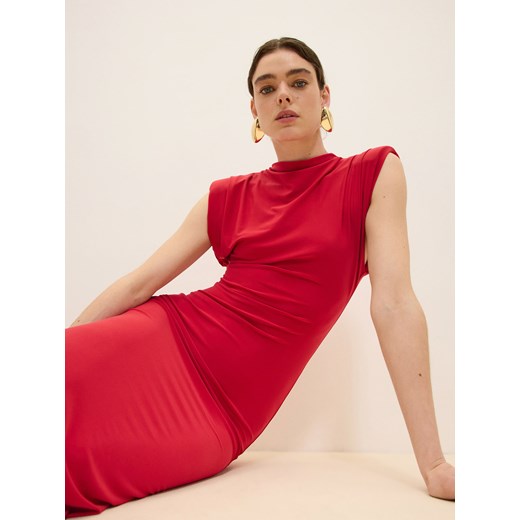 Reserved - Sukienka midi - czerwony ze sklepu Reserved w kategorii Sukienki - zdjęcie 172167834