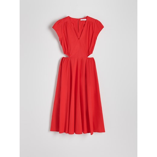 Reserved - Sukienka midi z wycięciami - czerwony ze sklepu Reserved w kategorii Sukienki - zdjęcie 172167880