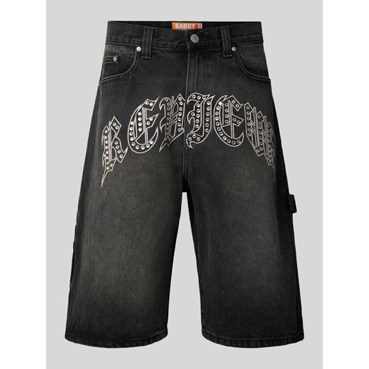 Szorty jeansowe o kroju relaxed fit z wyhaftowanym logo ze sklepu Peek&Cloppenburg  w kategorii Spodenki męskie - zdjęcie 172171293