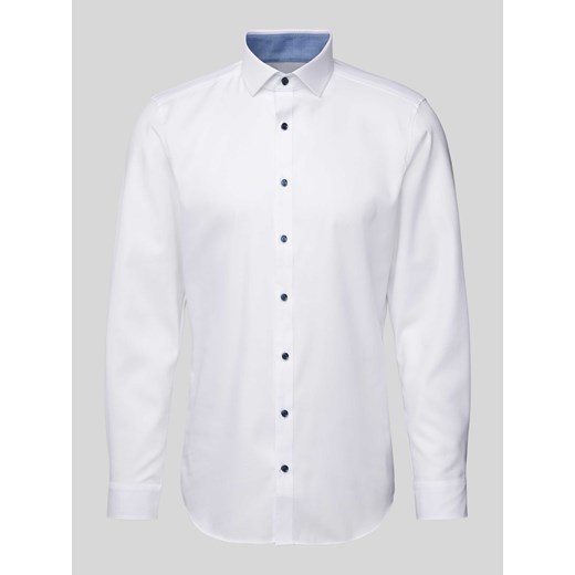 Koszula biznesowa o kroju slim fit z jednolitą fakturą ze sklepu Peek&Cloppenburg  w kategorii Koszule męskie - zdjęcie 172171294