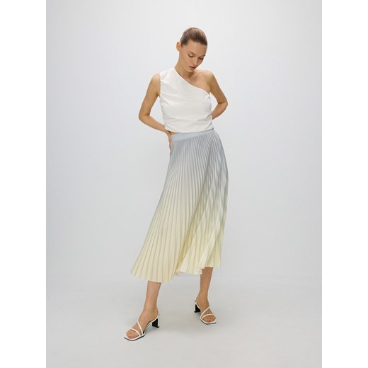 Reserved - Plisowana spódnica midi - jasnożółty ze sklepu Reserved w kategorii Spódnice - zdjęcie 172173621