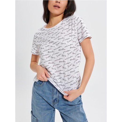 Sinsay - Koszulka z nadrukiem - biały ze sklepu Sinsay w kategorii Bluzki damskie - zdjęcie 172174122