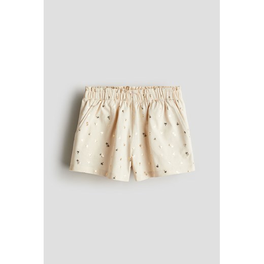H & M - Wzorzyste szorty z talią paper bag - Beżowy ze sklepu H&M w kategorii Spodenki dziewczęce - zdjęcie 172174401