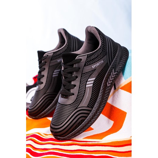 Czarne buty sportowe sznurowane Casu 20Y01/G ze sklepu Casu.pl w kategorii Buty sportowe damskie - zdjęcie 172175011