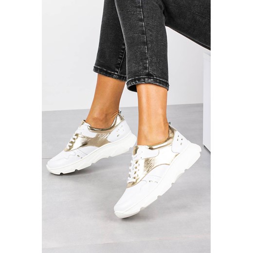 Buty sportowe damskie Kati sneakersy na płaskiej podeszwie białe 
