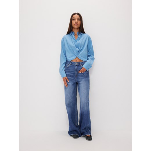 Reserved - Gładka koszula z modalu - niebieski ze sklepu Reserved w kategorii Koszule damskie - zdjęcie 172176681