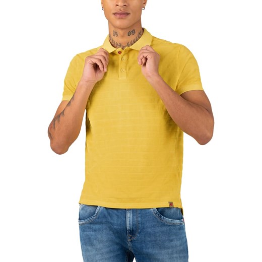T-shirt męski żółty Timezone z krótkim rękawem 
