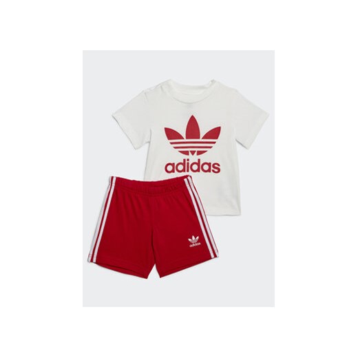 adidas Komplet t-shirt i szorty sportowe Trefoil Shorts Tee Set IB8639 Czerwony Regular Fit ze sklepu MODIVO w kategorii Komplety niemowlęce - zdjęcie 172178111