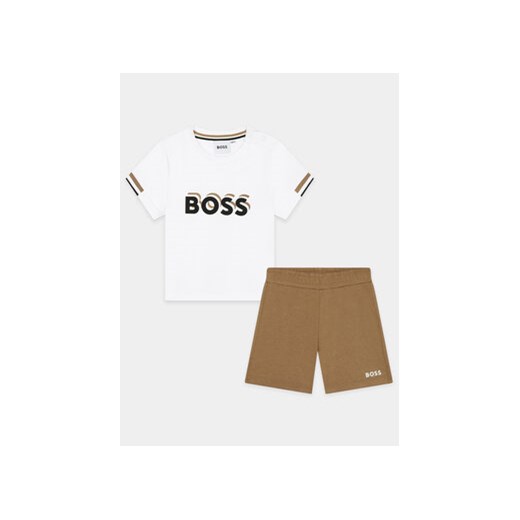 Boss Komplet t-shirt i spodenki J50624 M Beżowy Regular Fit ze sklepu MODIVO w kategorii Komplety niemowlęce - zdjęcie 172178221