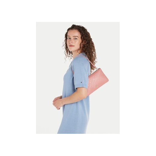Tommy Hilfiger Torebka Th Refined Shoulder Bag Mono AW0AW15975 Różowy Tommy Hilfiger uniwersalny wyprzedaż MODIVO