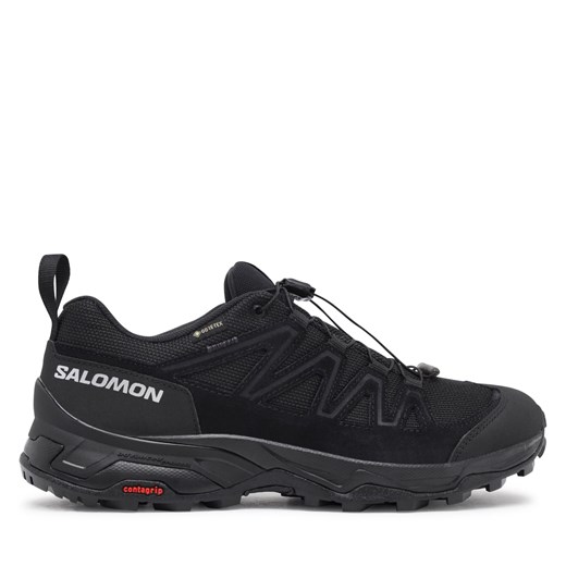 Sneakersy Salomon X Ward Leather GORE-TEX L47182300 Czarny ze sklepu eobuwie.pl w kategorii Buty trekkingowe męskie - zdjęcie 172179273