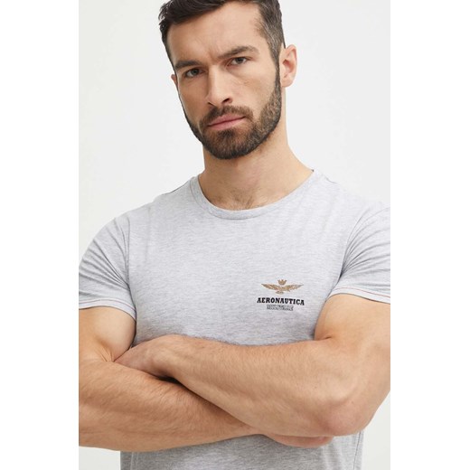 T-shirt męski Aeronautica Militare z nadrukami na wiosnę z krótkim rękawem 