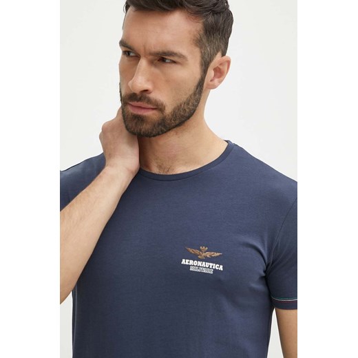 Aeronautica Militare t-shirt męski kolor granatowy z nadrukiem AM1UTI003 ze sklepu ANSWEAR.com w kategorii T-shirty męskie - zdjęcie 172181340
