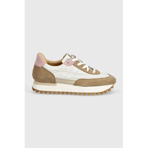 Buty sportowe damskie beżowe Novesta sneakersy sznurowane