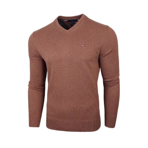sweter męski tommy hilfiger xm0xm02524 brązowy ze sklepu Royal Shop w kategorii Swetry męskie - zdjęcie 172181602