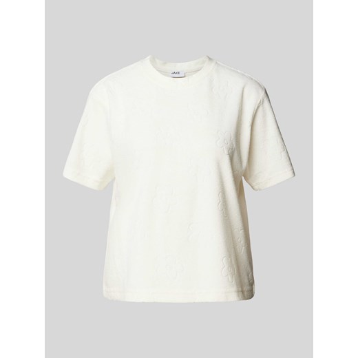 T-shirt z froty z kwiatowym wzorem ze sklepu Peek&Cloppenburg  w kategorii Bluzki damskie - zdjęcie 172182633