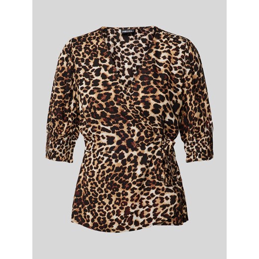 Bluzka kopertowa ze zwierzęcym nadrukiem model ‘TALA’ ze sklepu Peek&Cloppenburg  w kategorii Bluzki damskie - zdjęcie 172182754