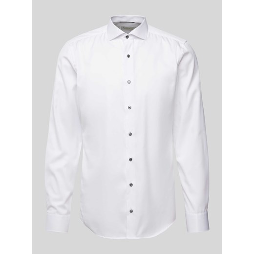 Koszula biznesowa o kroju slim fit z diagonalu ze sklepu Peek&Cloppenburg  w kategorii Koszule męskie - zdjęcie 172182924