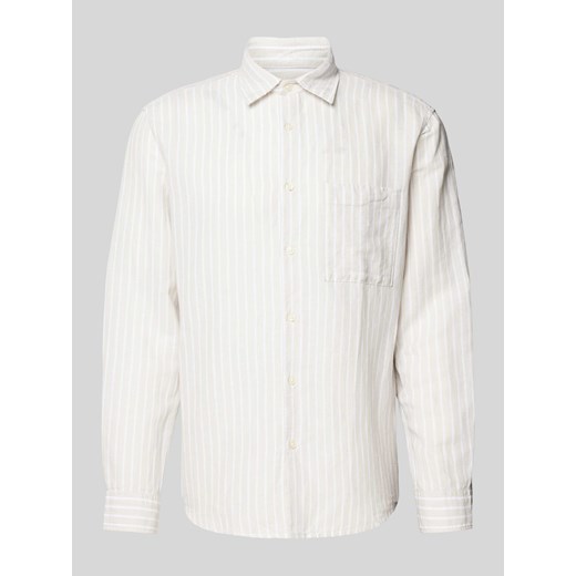 Koszula lniana o kroju regular fit ze wzorem w paski ze sklepu Peek&Cloppenburg  w kategorii Koszule męskie - zdjęcie 172183211