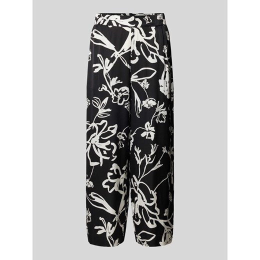 Spodnie materiałowe z wiskozy ze wzorem na całej powierzchni ze sklepu Peek&Cloppenburg  w kategorii Spodnie damskie - zdjęcie 172183300