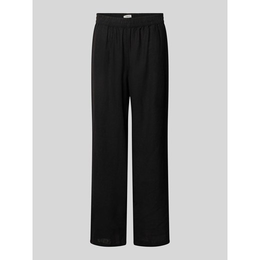 Spodnie lniane w jednolitym kolorze ze sklepu Peek&Cloppenburg  w kategorii Spodnie damskie - zdjęcie 172183404