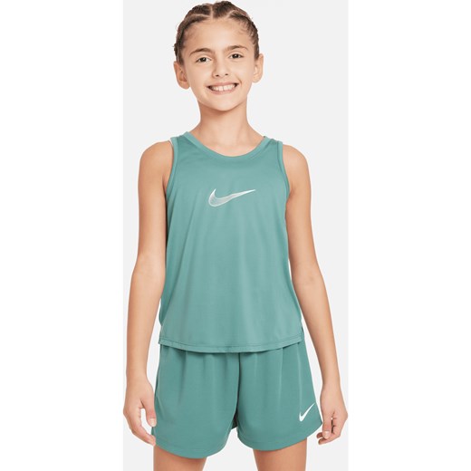 Koszulka treningowa bez rękawów dla dużych dzieci (dziewcząt) Dri-FIT Nike One - Zieleń ze sklepu Nike poland w kategorii Bluzki dziewczęce - zdjęcie 172184624