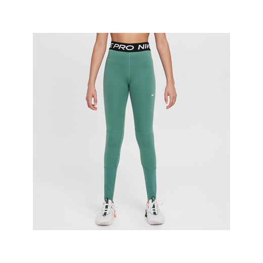 Legginsy dla dużych dzieci (dziewcząt) Nike Pro Dri-FIT - Zieleń ze sklepu Nike poland w kategorii Spodnie dziewczęce - zdjęcie 172184664