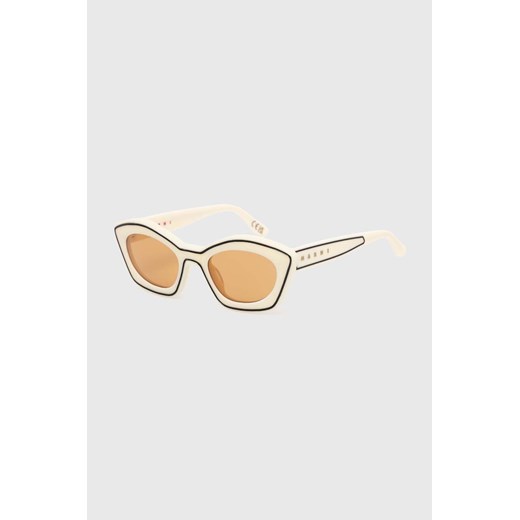 Marni okulary przeciwsłoneczne Kea Island damskie kolor beżowy EYMRN00020 003 EXS ze sklepu PRM w kategorii Okulary przeciwsłoneczne damskie - zdjęcie 172185351
