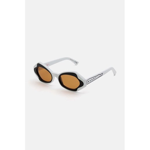 Marni okulary przeciwsłoneczne Unlahand kolor biały EYMRN00064 003 W9L ze sklepu PRM w kategorii Okulary przeciwsłoneczne damskie - zdjęcie 172185363