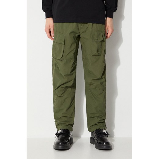 Maharishi spodnie Veg Dyed Cargo Track Pants Japanese męskie kolor zielony proste 5040.OLIVE ze sklepu PRM w kategorii Spodnie męskie - zdjęcie 172185391