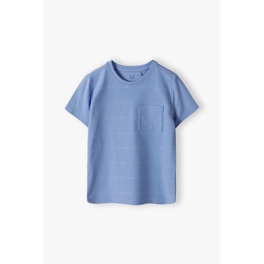 Niebieski t-shirt chłopięcy z kieszonkę - Max&Mia ze sklepu 5.10.15 w kategorii T-shirty chłopięce - zdjęcie 172185604
