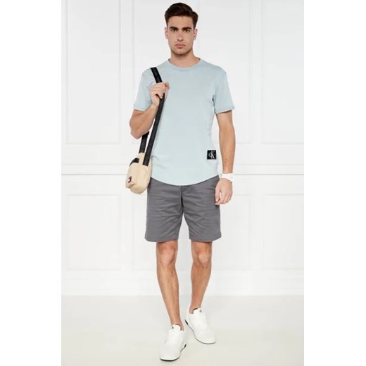 Calvin Klein t-shirt męski z krótkim rękawem niebieski casualowy bawełniany