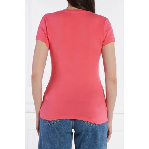 Różowa bluzka damska Armani Exchange z okrągłym dekoltem 
