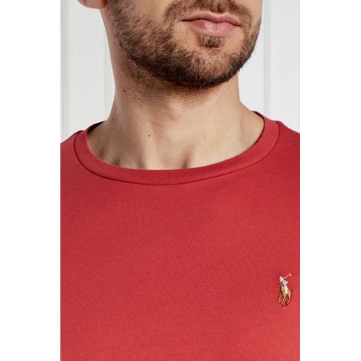 T-shirt męski czerwony Polo Ralph Lauren z krótkim rękawem bawełniany 