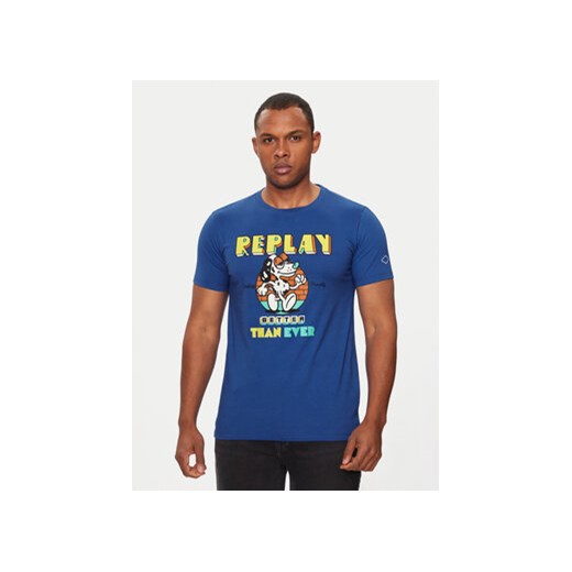 Replay T-Shirt M6800.000.2660 Niebieski Regular Fit ze sklepu MODIVO w kategorii T-shirty męskie - zdjęcie 172187580