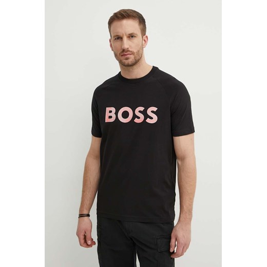 Boss Green t-shirt męski kolor czarny z nadrukiem 50512999 ze sklepu ANSWEAR.com w kategorii T-shirty męskie - zdjęcie 172188263
