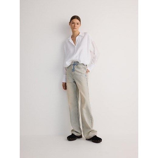 Reserved - Koszula z wiskozą - biały ze sklepu Reserved w kategorii Bluzki damskie - zdjęcie 172189811