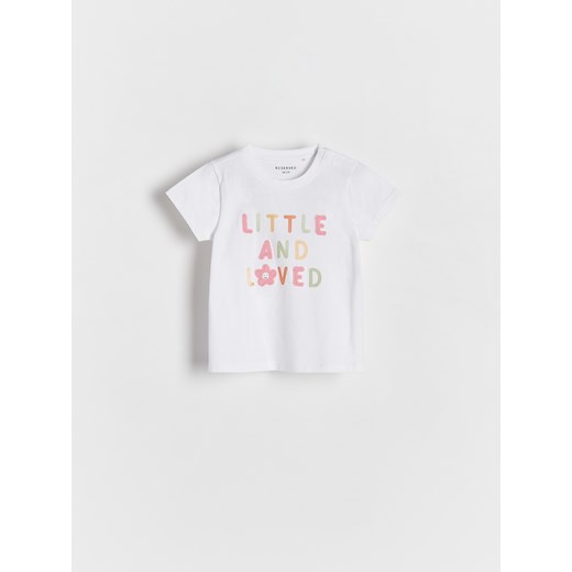 Reserved - T-shirt z napisem - złamana biel ze sklepu Reserved w kategorii Koszulki niemowlęce - zdjęcie 172189941
