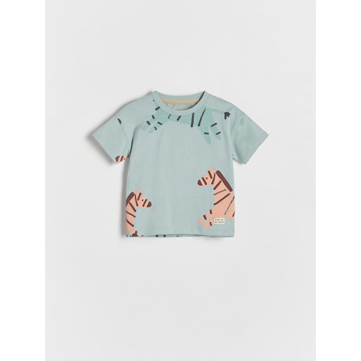 Reserved - T-shirt z nadruiem - jasnozielony ze sklepu Reserved w kategorii Koszulki niemowlęce - zdjęcie 172190040