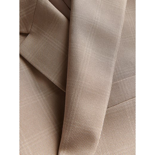 Reserved - Marynarka slim fit w kratę - beżowy Reserved 50 Reserved